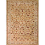 Magnificent Apricot Color and Superb Geometric Design Antique Indian Agra Rug