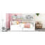 Lit de jour double, support en lattes de bois, avec tablette de chevet et deux tiroirs-249243091