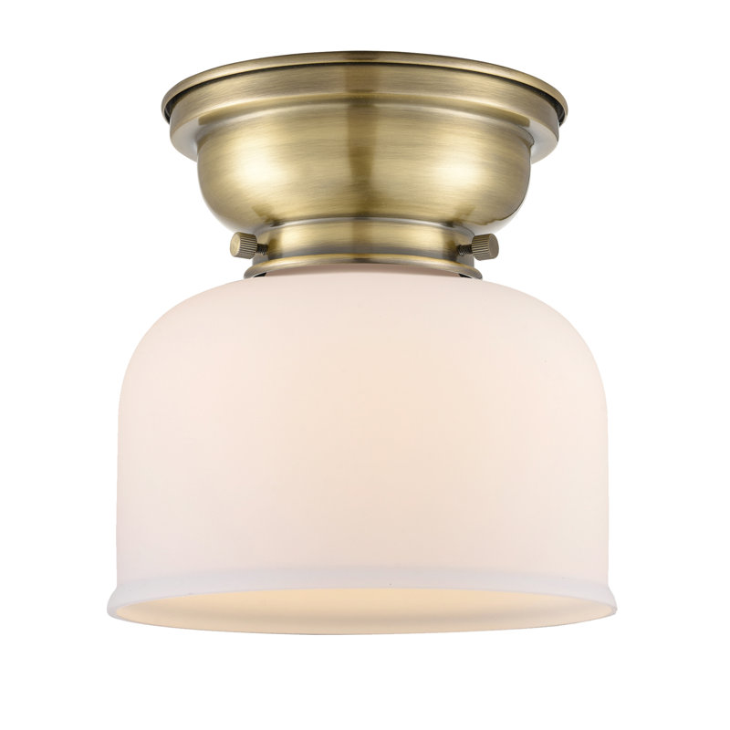 Moody 1 - Light 8" Flush Mount, Antique Brass, Matte White, No Bulb Included