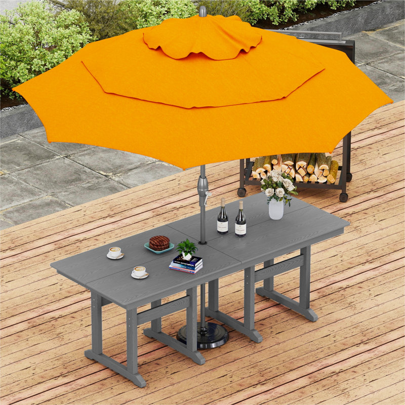 Table rectangulaire 82,6 po pour patio, terrasse et jardin, Gris