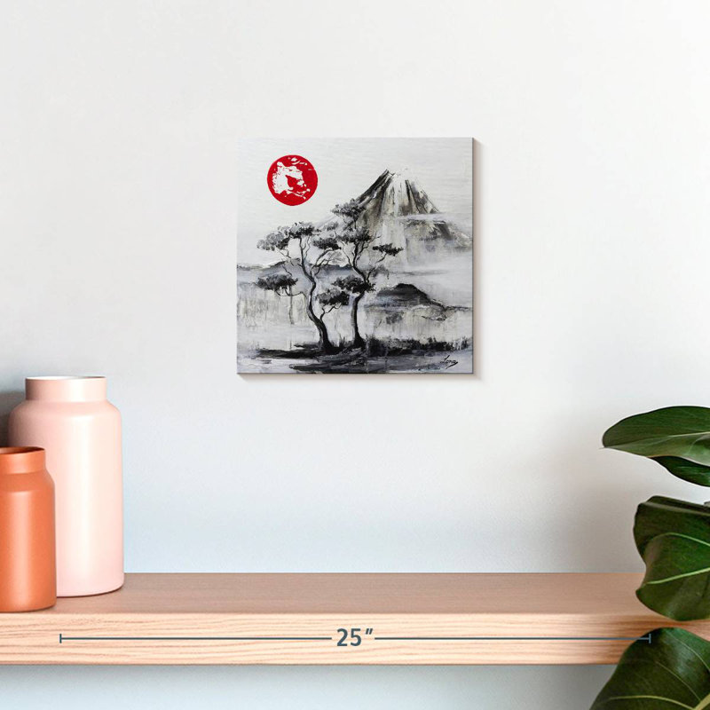 Harnek, paysage japonais pittoresque, H 10 po x l 10 po
