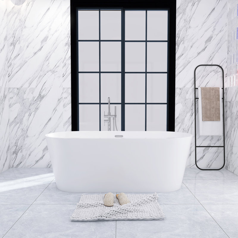 66.9'' x 29.5'' Freestanding Soaking Acrylic Bathtub