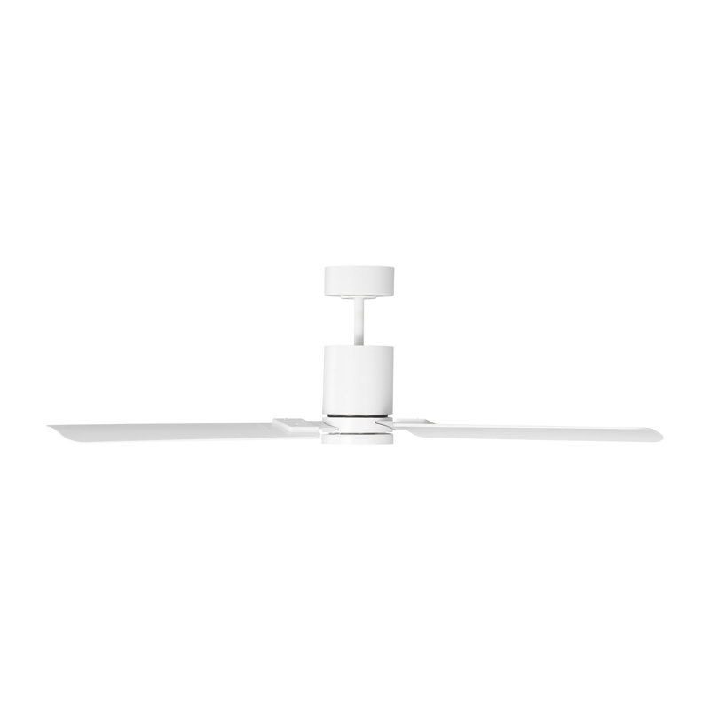 Visual Comfort Fan Cleancut Smart 54 LED Indoor Ceiling Fan with Threaded Downrod, Matte White ABS blades and Handheld Remote