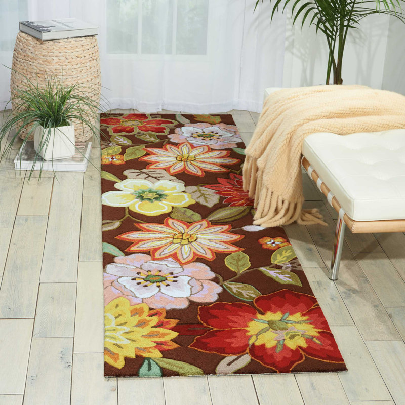 Floral Hand Woven Area Rug, Runner 69 x 244cm