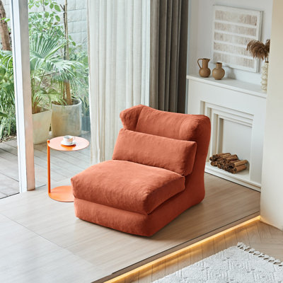 Modern Foldable Corduroy Compression Sofa - 1-Person Compact Convertible With Removable Foam Cushion For Any Space No Assembly Needed