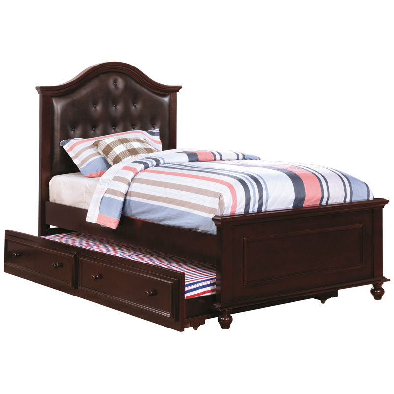 Haycraft Vegan Leather Platform Bed, Espresso, Twin