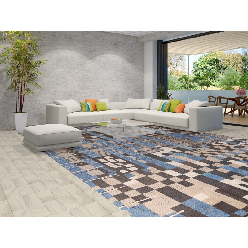 Tapis marocain moderne à motif abstrait All-Over 12 x 20