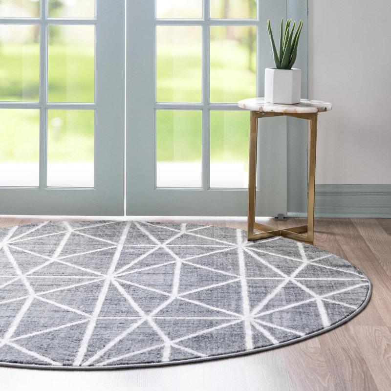 Oceola Geometric Indoor Rug, Round 7'