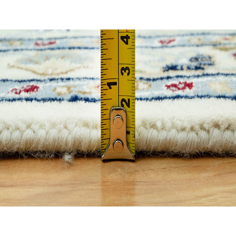 Carlosantonio One-of-a-Kind Rectangle 8'10" X 12'3" New Age Wool Area Rug Ivory