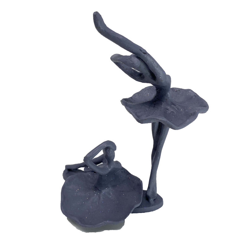 Christina BALLET PAIR Iron Figurine 21cm, Grey Shimmer