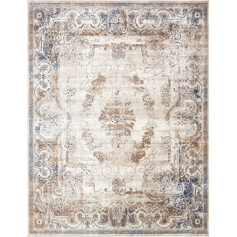 Tapis beige / gris Widener, Rectangle 8 pi x 10 pi