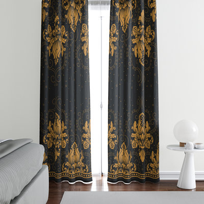 Panneau de rideau floral semi-transparent