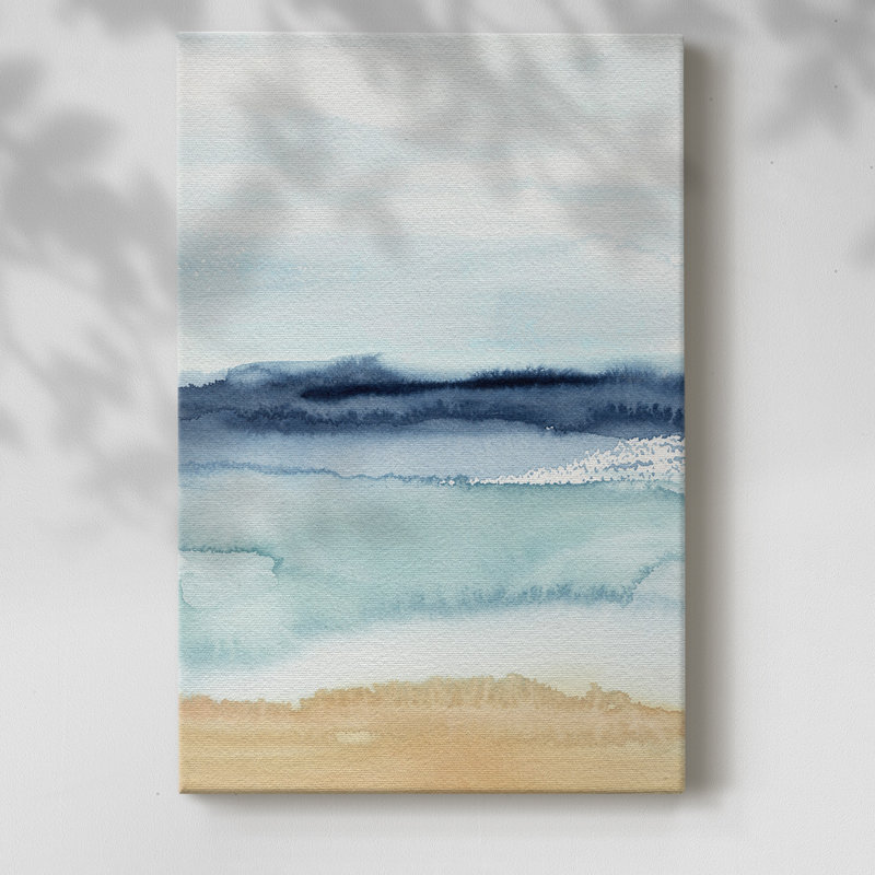 Aquarelle Ocean Horizon II - Cavas enveloppés de galerie, H 27 po x l 18 po