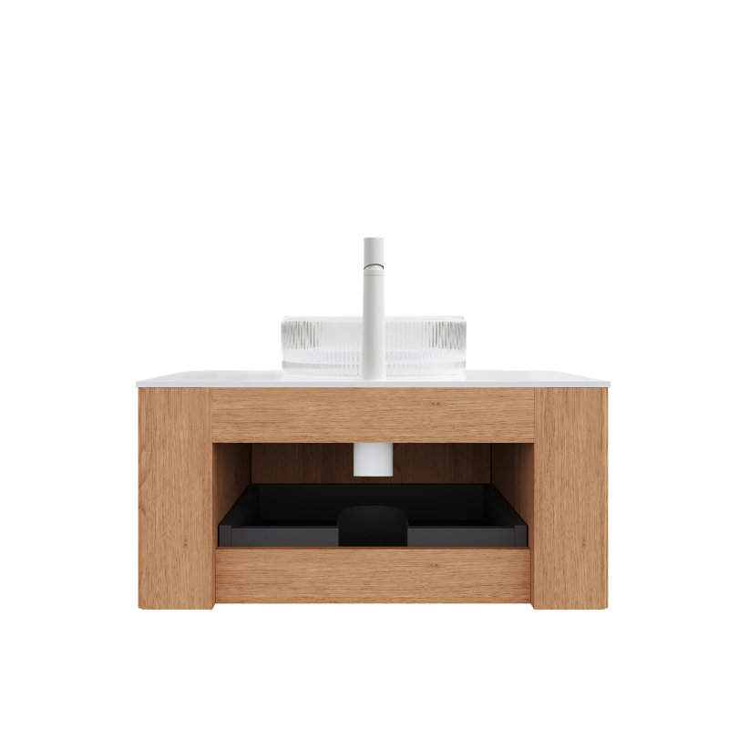Lavabo en verre transparent 30 po, L 30 po
