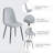 5-Piece 47.2'' Round Wood Glass Top Dining Table With 4 Fabric Dining Side Chair For Kitchen, Dining Room, Living Room-1551420370