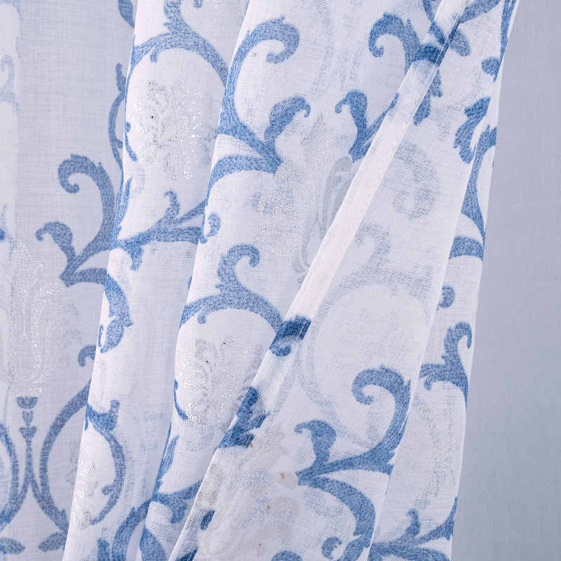 Rideau semi-transparent Crown, L 54 po x L 84 po, Bleu