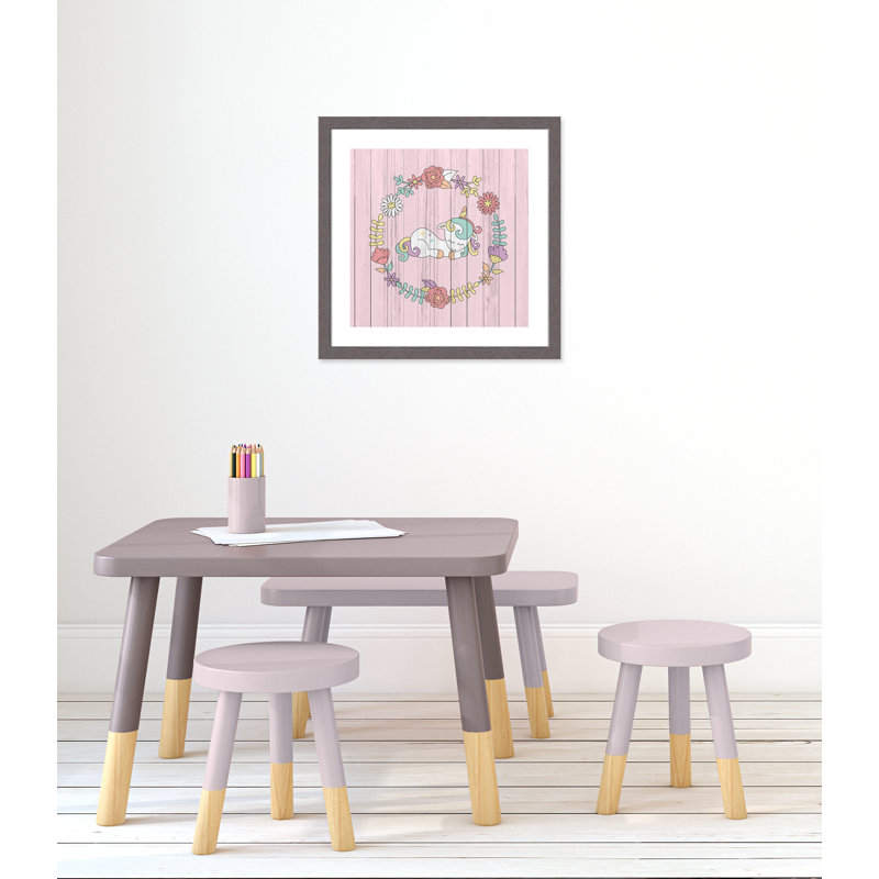 Décoration murale pour enfants, H 22,5 po x l 22,5 po x P 0,63 po, Encadrement fil du bois gris
