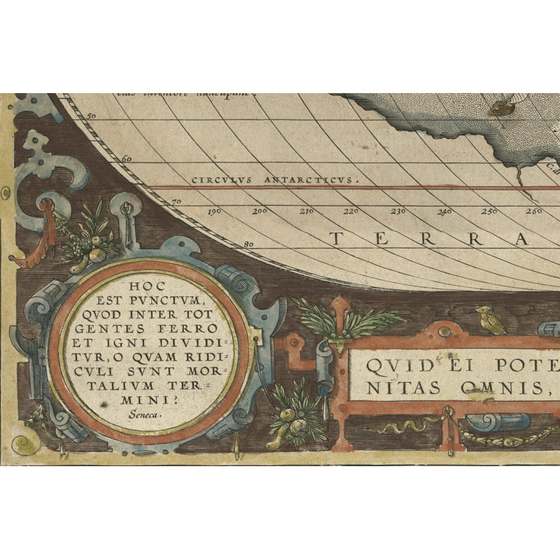 " Antique World Map Grid VII " by Vision Studio, 12" H x 18" W x 1.25" D