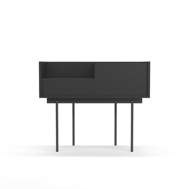 Amesfield 98cm Console Table, Graphite, Graphite, 84cm x 98cm x 42cm