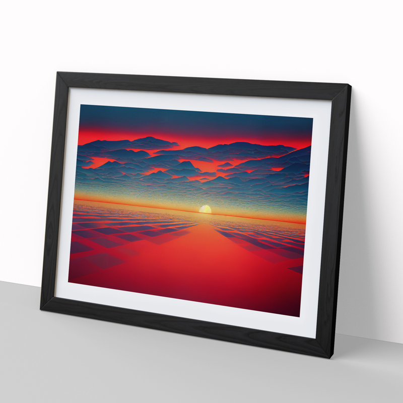 Showstopping Sunset - Single Picture Frame Print, 25cm H x 34cm W x 2cm D, Black Framed