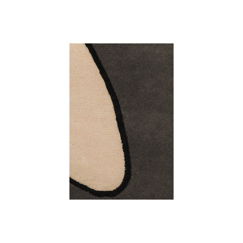 Tapis taupe area Stickel, Rectangle 5 pi x 7 pi 6 po
