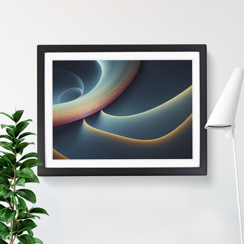 Head Turning Modern Abstract - Single Picture Frame Print, 25cm H x 34cm W, Black