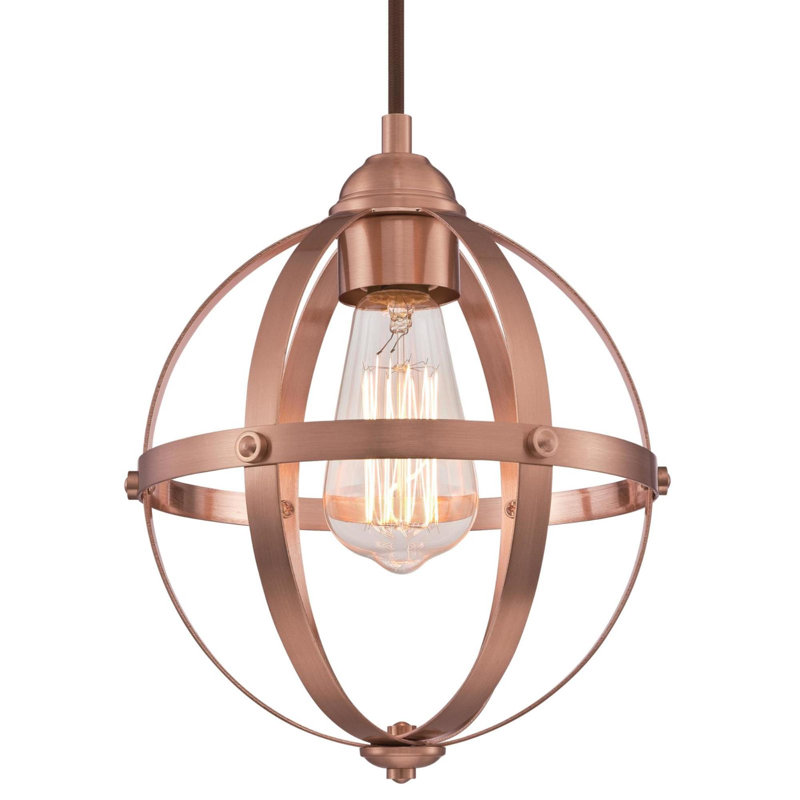 Luminaire suspendu sphère 1 lumière Genna, Cuivre lavé