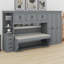 Lit escamotable simple 6 tiroirs avec garde-robe, tablettes, armoire et bureau-1691975960