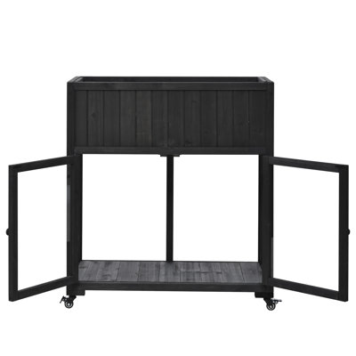 TOPMAX Patio 35.4''X17.7''X37.4'' Mini Wood Cold Frame