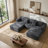 110" L-Shaped Cloud Modular Sectional Sofa with 2 Ottomans,  Modern Minimalist Corduroy Upholstery Gray Couch, Deep Seat Sofas Compression Couches - No Assembly Required for Living Room-678345093