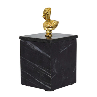 4X4x8" Black Marble Box