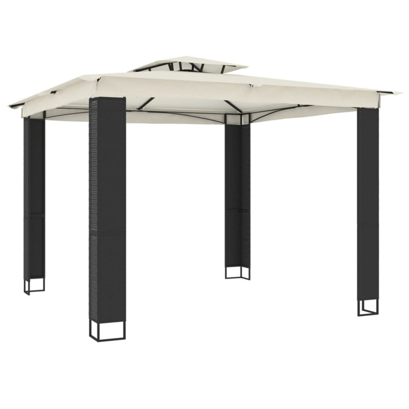 3m x 3m Powder Coated Steel Gazebo, Cream