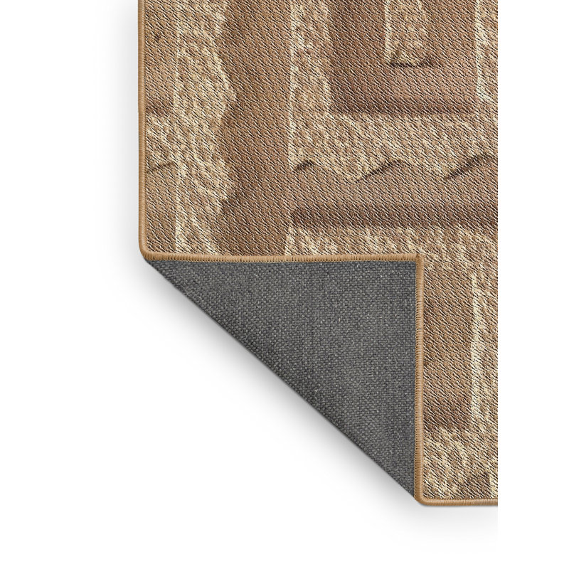 Tapis de zone olive à motifs, Rectangle 5 pi x 7 pi
