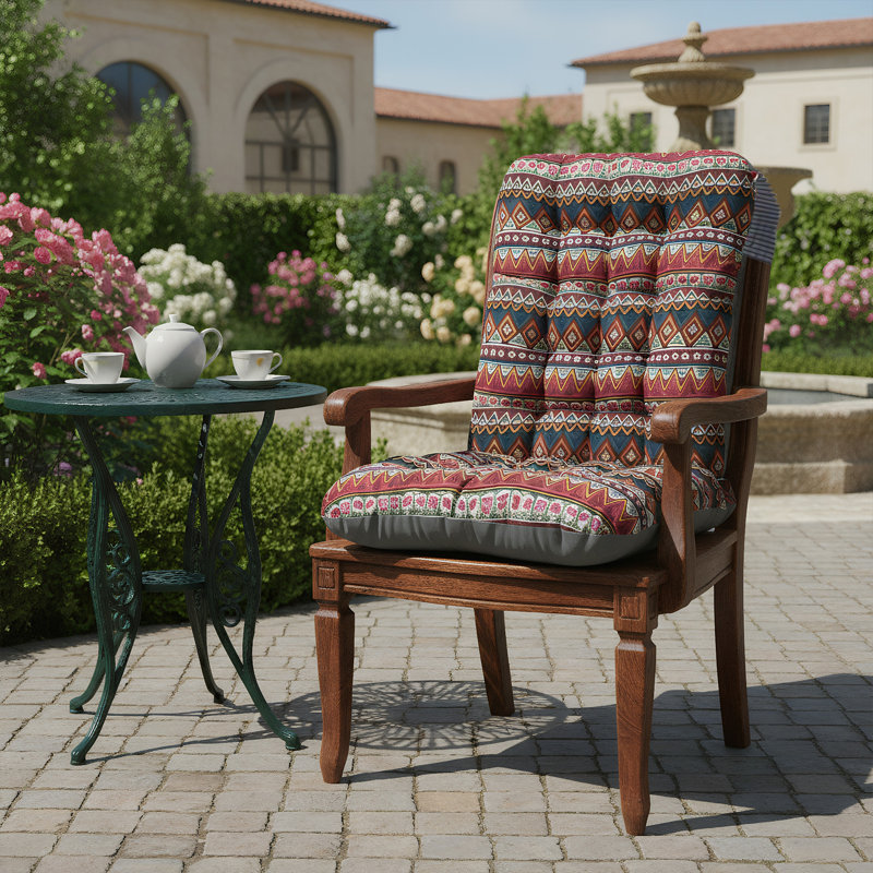 Coussin de chaise en lin / velours réversible 2-en-1 - Siège capitonné et dossier lombaire pour chaise de maison / bureau