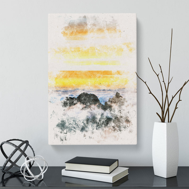 Mountain Peaks - Wrapped Canvas Painting, 60cm H x 40cm W x 3cm D