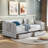 Upholstery Daybed With Trundle, Two Drawers , Side Pockets And Button Tufted Design-885347195