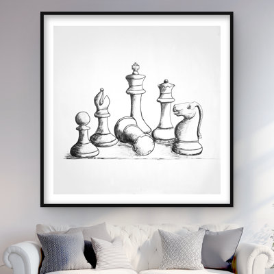 Pièces d'échecs - noir et blanc