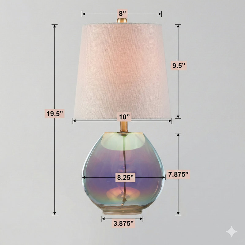 Lampe de table en verre