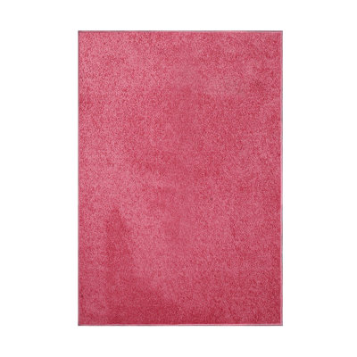 Modern Plush Pet and Kids Friendly Solid Color Area Rugs, Stain & Fade Resistance, Bedroom, Playroom and Kidsroom, Event, Wedding, Perfect for Living Room, Dining Room, Pink Mequon Rug