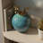 Dolohov Round Decorative Terra-cotta Vase with Transferware Pattern-2082782703