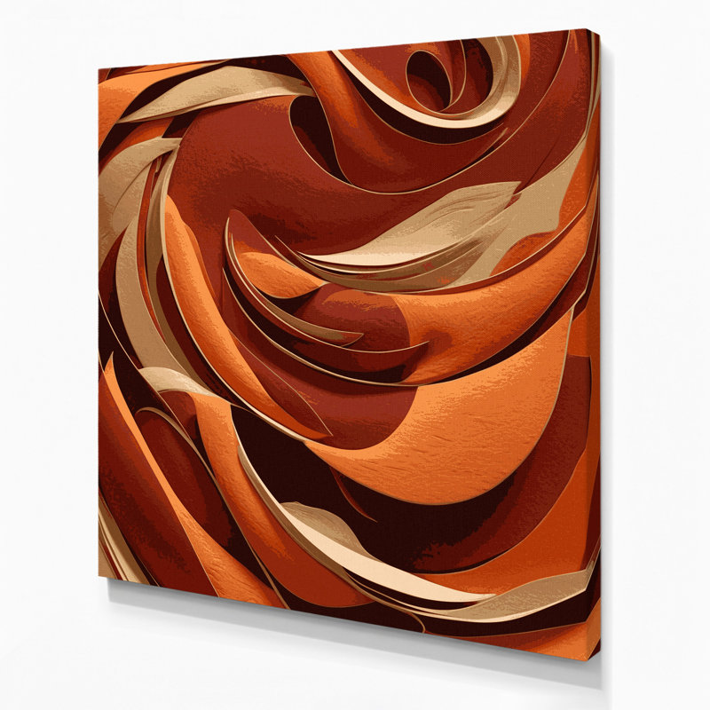 Paysage abstrait, art mural sur toile brune 14, H 32 po x l 32 po