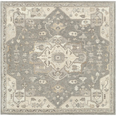 Burkholder Oriental Hand-Tufted Wool Charcoal/Taupe Area Rug