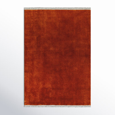 Clio Hand Loomed Wool Area Rug in Red