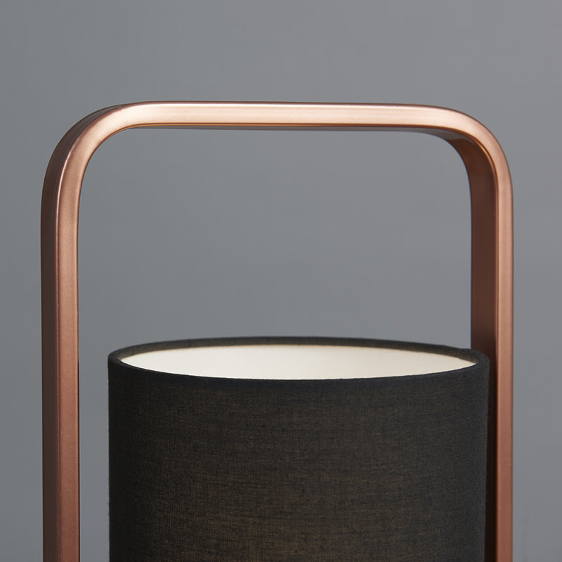 Ajaya Metal Table Lamp, Copper, Black