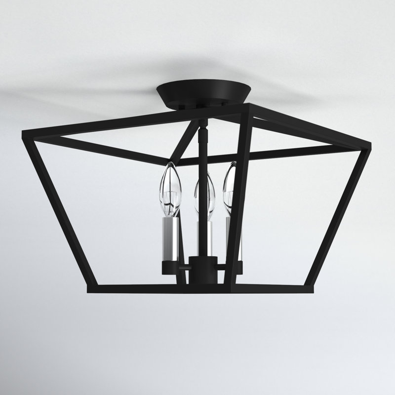 Plafonnier semi-encastré 3 lumières 12,5 cm Veasey, Noir