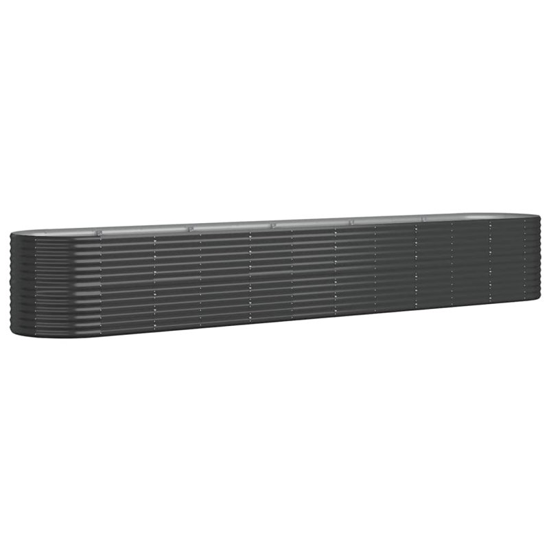 Garden Raised Bed Powder-coated Steel, 26.77" H x 173.23" W x 31.50" D, Antharacite