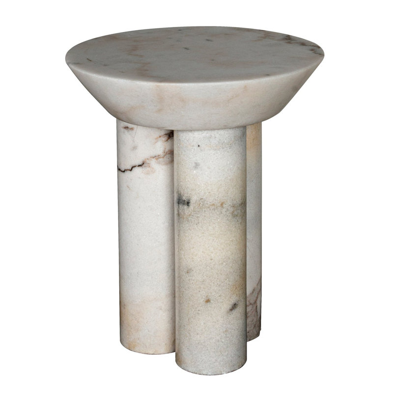 Nox Marble End Table, White