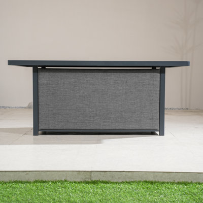 Table basse d'extérieur rectangulaire en aluminium
