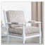 Spindle Chair, White Finish, Taupe Paisley Fabric