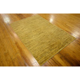 Tapis de zone en laine 3 pi 11 po x 5 pi 10 po one-of-kind à la main-noué la Nash